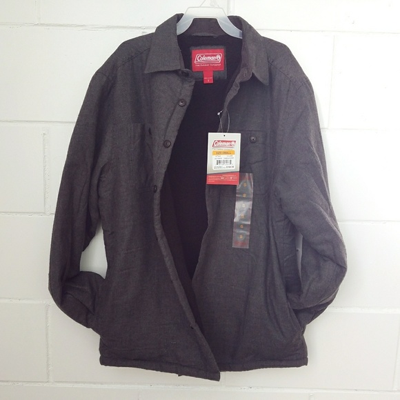 Coleman's Men's Sherpa LINED Cotton Shirt Jacket - Picture 2 of 7